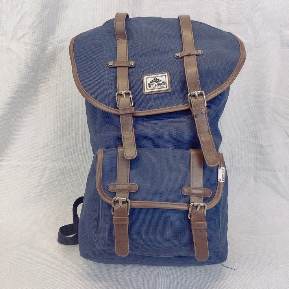 Steve Madden Classic Utility Backpack Blue Drawstring Top Barnett Avenue